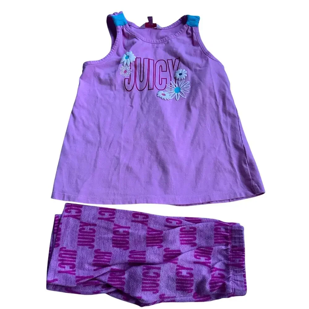 Juicy Couture Short Set - Logo & Daisy Print - Size 6X